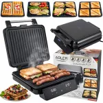 4-&uuml;hes r&ouml;ster: 2200 W, grill, v&otilde;ileivaraud, panini, reguleeritav temperatuur, LED taimer
