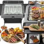 Elektriline kokkupandav grill 2400W 3 riiuliga ja talve/suve reguleerimisega 2in1