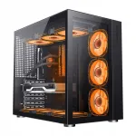 Arvutikorpus GameMax Infinity BK, Midi-Tower, 2 sektsiooniga, karastatud klaaspaneeliga
