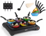 Elektriline raclette grill pannidega, 6-le inimesele