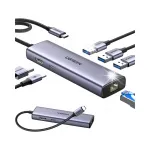 USB-C adapter 6-in-1: 3x USB-A 3.0, HDMI, RJ45, USB-C PD, hall
