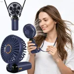 Mini kaasaskantav ventilaator, kokkupandav, USB, 5000mAh, sinine, vaikne