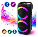 Kaasaskantav Bluetooth k&otilde;lar karaoke, LED valguse, USB, FM, 2x20 W