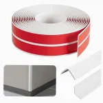 Nurgeline liimitav PVC lint, 3 cm x 4 m, valge, terase imitatsioon