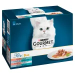 Purina Gourmet Pearls DUO m&auml;rg kassitoit kalamaitseline kastmes, 12 x 85 g