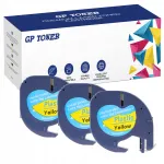 DYMO LetraTag kleepriba, 12 mm x 4 m, kollane, 3 tk, 59423, &uuml;hilduv LT100H, LT100T, 2000, QX50
