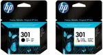 HP 301 tindikassettide komplekt must + v&auml;rviline