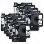 Dymo 45013 kleepriba, 12 mm, valge, must tekst, S0720530, 10 tk komplekt