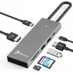 USB-C hub koos HDMI 4K 60Hz, 2K 144Hz, USB-C 3.2, PD 100W, m&auml;lukaardilugeja, M1/M2 &uuml;hilduv