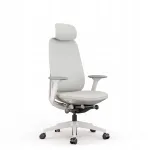 Zinc ergonoomiline kontoritool, valge/beez, pehmendatud istmega