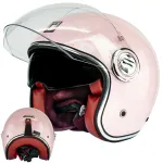 Mootorratta kiiver Nox M, roosa, elegantse neo-retro disainiga, Vespa rollerile