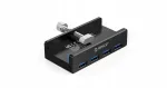 USB jagaja Orico, 4 x USB-A 3.0, 5 Gb/s, must, alumiinium