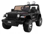 Laste elektriauto Jeep Wrangler Rubicon, must, raadiopuldiga, MP3 ja LED-tuled