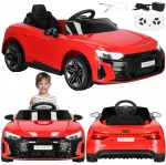 Laste elektriauto AUDI E-TRON GT RS 4x4, puldist juhitav, EVA rattad ja nahkistmega