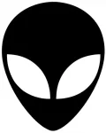 Taustavaba kleebis ALIEN autole, mootorrattale v&otilde;i kiivrile, 18 x 14,4 cm