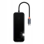 USB-C kontsentrator BASEUS 5in1: 3x USB-A (3.0/2.0), RJ45 LAN, USB-C PD 100W