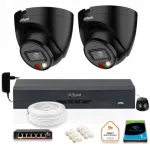 Videovalve komplekt Dahua 2x IPC-HDW1439V-A-IL-BLACK, 4 MP