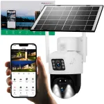 P&auml;ikeseenergia kaamera p&ouml;&ouml;rleva peas, 4G LTE, WiFi, 6MP UHD, 7W valge