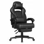 Ergonoomiline kontoritool jalatoega, must