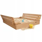 Puidust lukustatav liivakast pinkidega 120 cm lastele