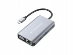 USB-C dokijaam Conceptronic DONN21G, 7 porti: HDMI, VGA, LAN, USB 3.0