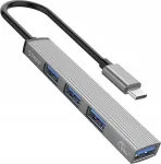 Orico USB hub, USB-C, USB-A, 3x USB-A 2.0, 5Gbps, alumiinium