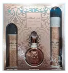 Lattafa Fakhar l&otilde;hnakomplekt: parf&uuml;&uuml;m 100 ml, deodorant 200 ml, v&auml;rskendaja 300 ml