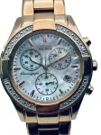 Naiste CITIZEN ECO DRIVE CHRONOGRAPH DIAMONDS kuldkattega FB1223-55D kell