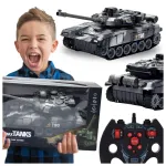 Suur puldiga juhitav RC tank liikuva torniga, tulede ja helidega, akuga