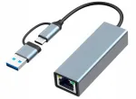 V&otilde;rgukaart Omivine 2in1 USB 3.0 / USB-C, 1000Mbps RJ45