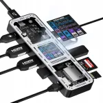 USB-C 10-&uuml;hes hub kahe HDMI 4K 60Hz, PD 100W ja Etherneti dokkimisjaam