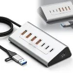 USB jagaja, aktiivne, 7 pesa, USB 3.2, 7in1