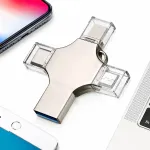 USB-m&auml;lupulk 256GB, 4 pesaga: USB, Micro USB, Type-C, Lightning, h&otilde;bedane