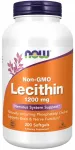 Toidulisand NOW Foods Natural Soy Lecithin Phosphatidylcholine, 1200mg, 200 kapslit, GMO-vaba