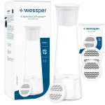 Wessper K1 veekanister filtriga 1 l borosilikaatklaas 3 filtriga