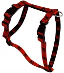 Koerte turvav&ouml;&ouml;d STRONG HARNESS GUARD, XS, punane-must, plastikust pandlad, k&auml;paj&auml;ljega muster
