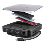 USB-C jagaja AXAGON HMC-UFO, 9 &uuml;hendust, 10Gbps, 4K HDMI, alumiinium