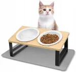 Loomade kausid alusel, bambusest alus, roostevaba teras, 15&deg; kaldega