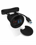USB-jaotus Icy Box IB-HUB1404, 3 pesa, USB 3.0, must, integreeritav