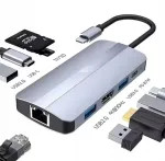 USB-C pesa 9-&uuml;hes adapter: HDMI 4K, RJ45, SD, TF, PD 87W pesaga