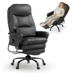 T&ouml;&ouml;tool FLEXISPOT, ergonoomiline, must, PU-nahk, 3-&uuml;hes, kallutatav kuni 160&deg;