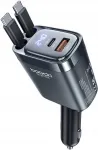 105W autolaadija, 2x USB-C, 4in1, LED-ga, kaablitega