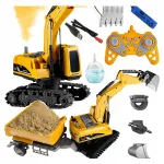 Puldiga juhitav RC ekskavaator suitsu, valguse ja helidega, 2,4 GHz, USB