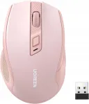Traadita hiir 2.4G, 4000 DPI, ergonoomiline, vaikne, roosa