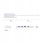 Adapter HUB USB-C-st USB-A/USB-C, PD 100 W laadimisega, 0,15 m, valge