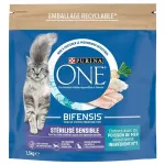 Kuiv kassitoit Purina One Sterilized Cat Sensitive merikalaga, 1,5 kg
