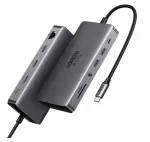 11-in-1 USB-C jagaja, 3x USB 3.2, USB-C, VGA, Ethernet, PD 100W