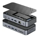 USB-C 12in1 dokk M.2 SSD, HDMI, DP, Ethernet, s&uuml;learvutitele