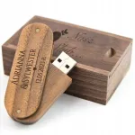 USB m&auml;lupulk 64 GB puidust karbiga, graveeritud logoga