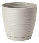 Lillepott SAHARA PETIT koos alustega, 13 cm, helehall, 3D plastik